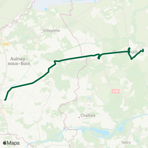 Île-de-France Mobilités Gare de Bondy <> Mairie map