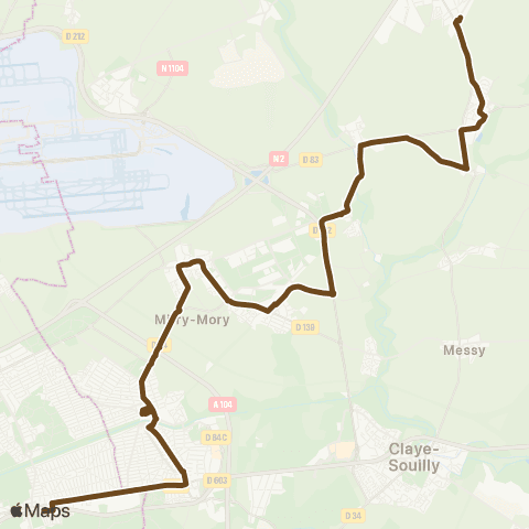 Île-de-France Mobilités Gare de Dammartin - Juilly - St-Mard <> Gare de Mitry - Claye map