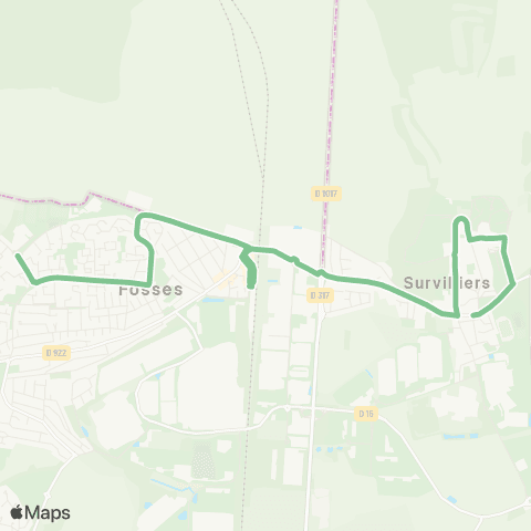 Île-de-France Mobilités Lycée Charles Beaudelaire <> Survilliers - Fossés map
