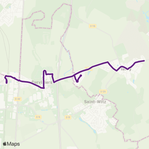 Île-de-France Mobilités Survilliers - Fossés <> Les Grands Prés map