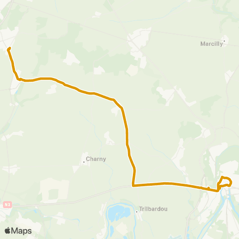 Île-de-France Mobilités Gare de Meaux Quai I <> Gare de Dammartin - Juilly - St-Mard map
