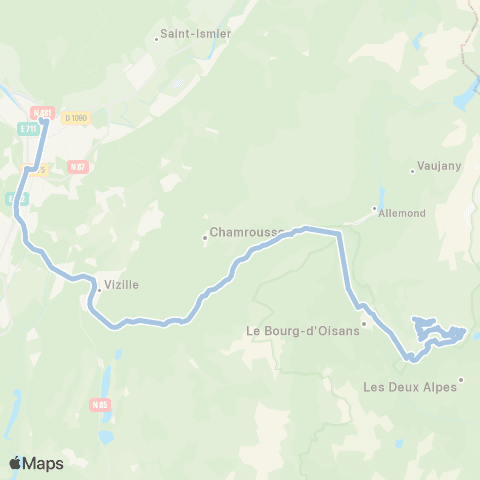 Transaltitude Transaltitude Auris en Oisans map