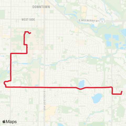 Transfort CSU and Drake Road map