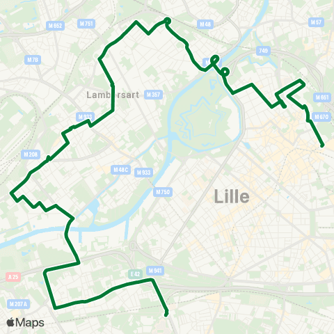 Ilévia Ligne 10 map