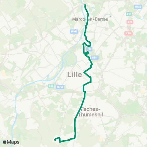 Ilévia Ligne 14 map