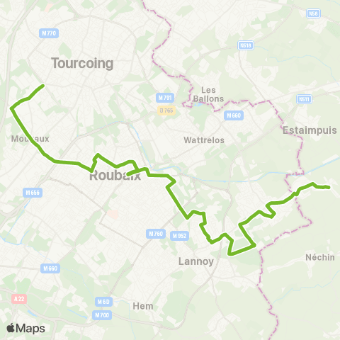 Ilévia Ligne 33 map