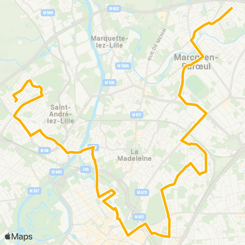 Ilévia Ligne 50 map