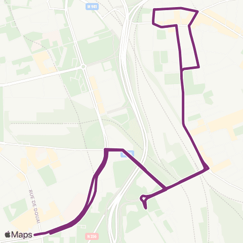 Ilévia Ligne 52 map