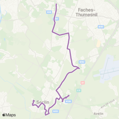 Ilévia Ligne 55 map