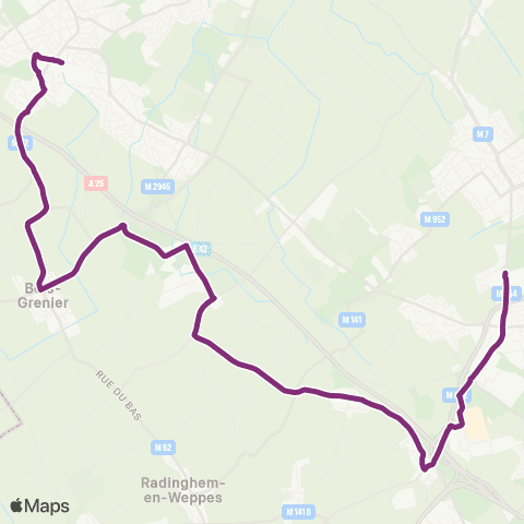 Ilévia Ligne 65 map