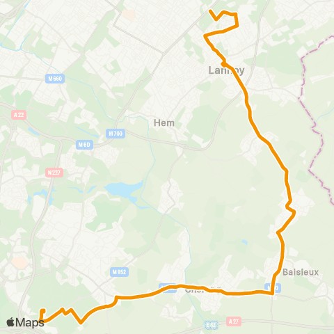 Ilévia Ligne 66 map