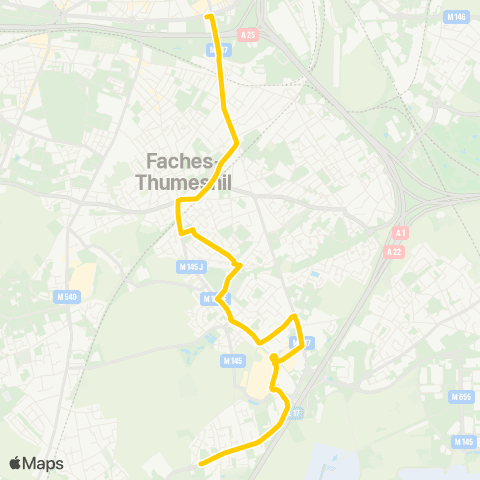 Ilévia Ligne 67 map