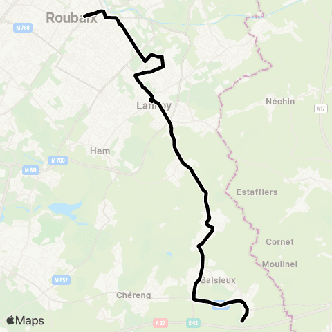 Ilévia Ligne 78 map