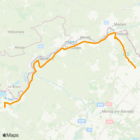 Ilévia Ligne 82 map