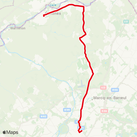 Ilévia Ligne 86 map