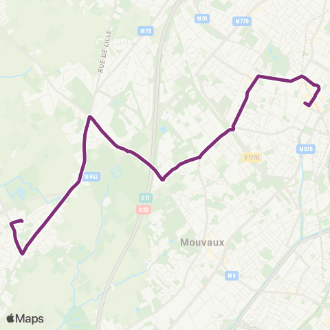 Ilévia Ligne 89 map