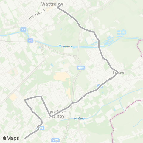 Ilévia Scolaires Ligne Scolaire 945 map