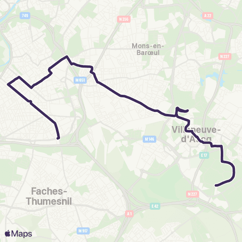 Ilévia Ligne de Nuit map