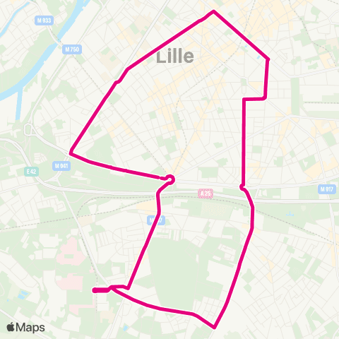 Ilévia Citadine de Lille map