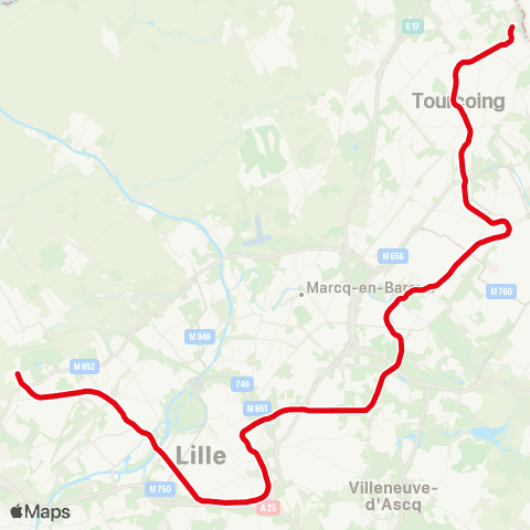 Ilévia Métro Ligne 2 map