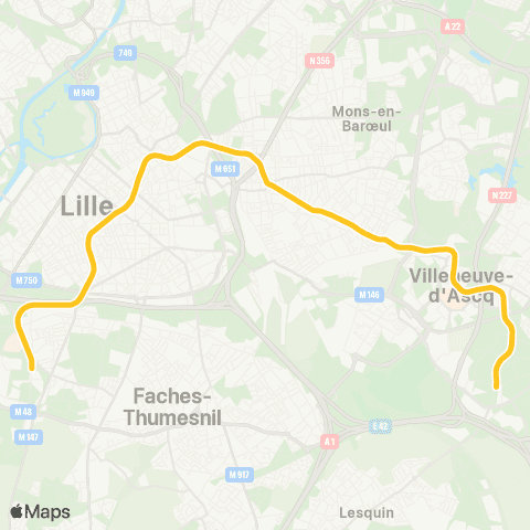 Ilévia Métro Ligne 1 map