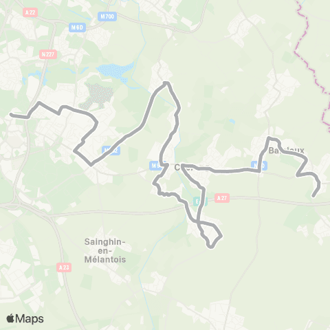 Ilévia Ligne 73 map