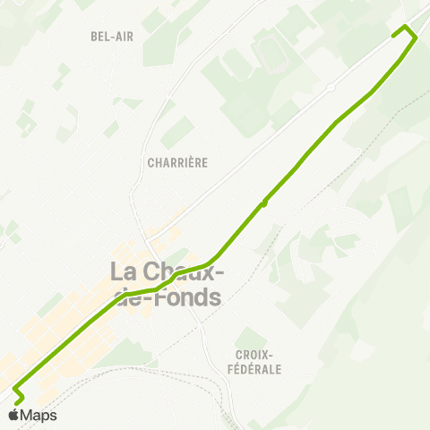 Transports Publics Neuchâtelois La Chaux-de-Fonds, gare - La Chaux-de-F, La Joux-Perret map