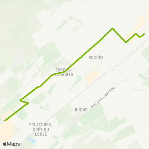 Transports Publics Neuchâtelois La Chaux-de-Fonds, gare - La Chaux-de-F, Eplatures Nord map