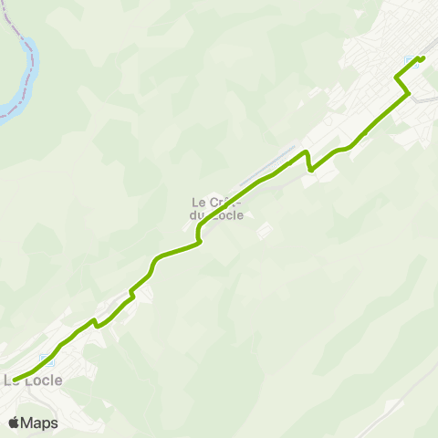 Transports Publics Neuchâtelois La Chaux-de-Fonds, gare - Le Locle, Technicum map