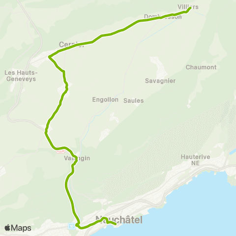 Service d'automobiles TRN Neuchâtel, Place Pury - Villiers, centre map