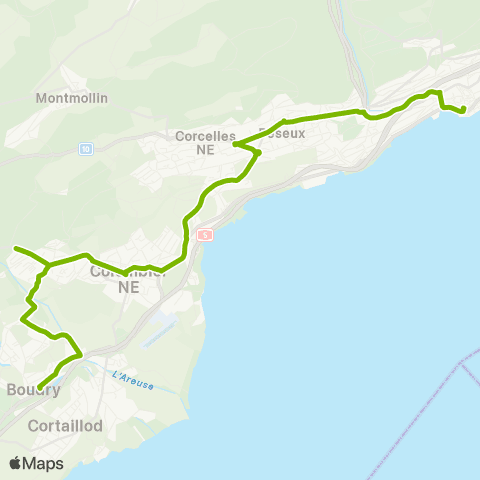 Service d'automobiles TRN Neuchâtel, Place Pury - Vaumarcus, giratoire map