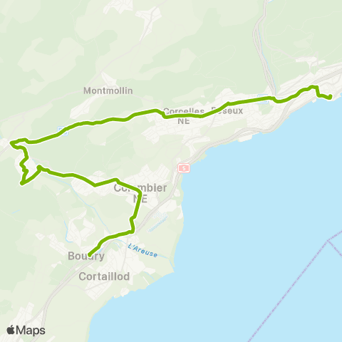 Service d'automobiles TRN Neuchâtel, Place Pury - Boudry Littorail, gare map