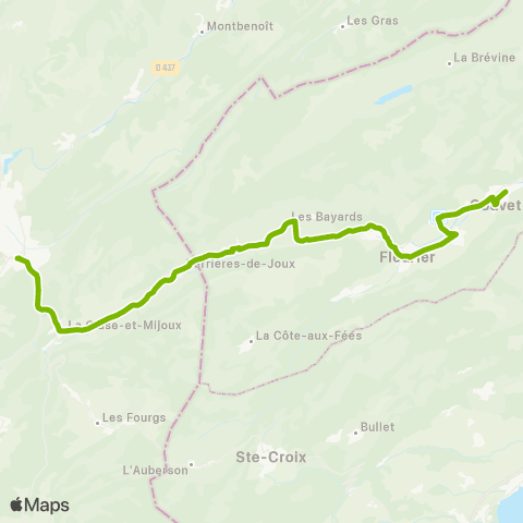 Service d'automobiles TRN Les Verrières, Meudon - Couvet, espaceVAL map