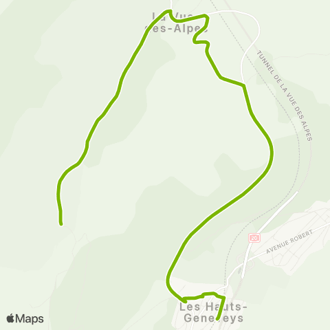 Service d'automobiles TRN Les Hauts-Geneveys, gare - La Vue-des-Alpes, Tête-de-Ran map