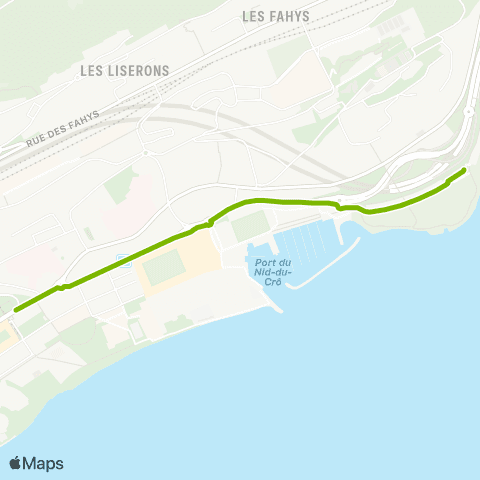 Transports Publics Neuchâtelois Neuchâtel, Université - Neuchâtel, Piscines map