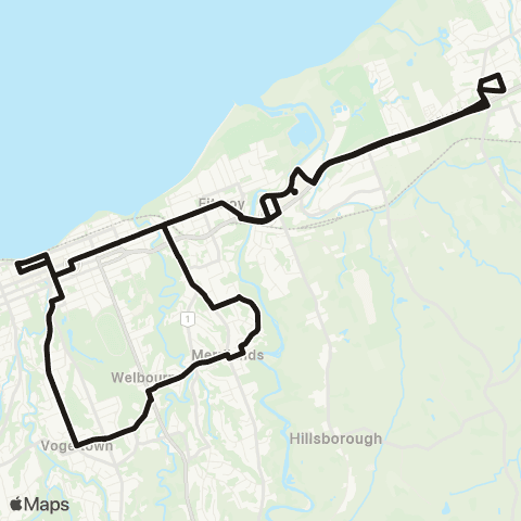 Citylink Commuter buses Saturday EAST map
