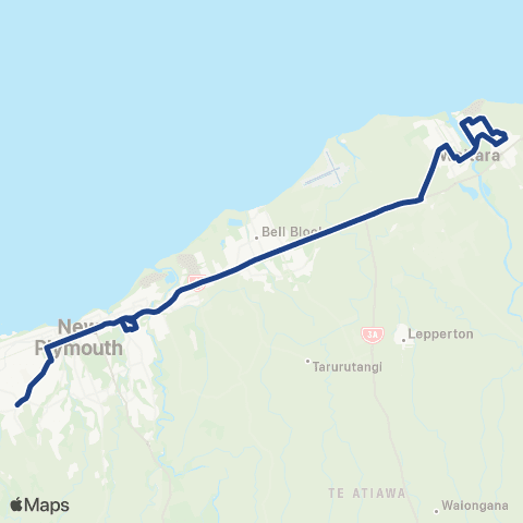 Citylink School buses Waitara to Francis Douglas Memorial Coll map
