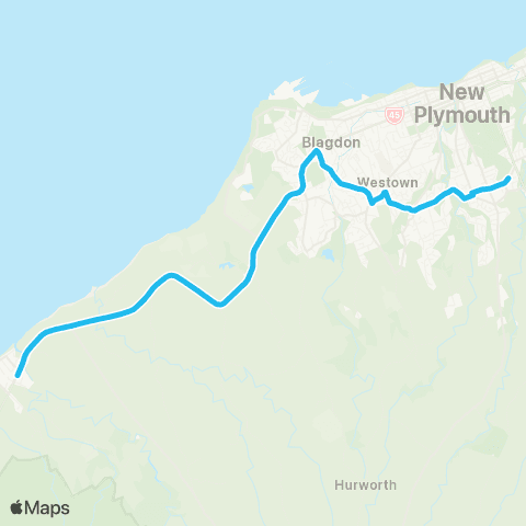 Citylink School buses Oakura to Francis Douglas Memorial Coll map