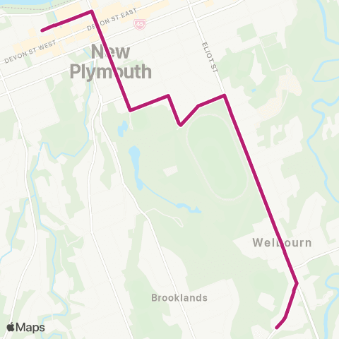 Citylink School buses Highlands Intermediate to Ariki St (afternoon only) map