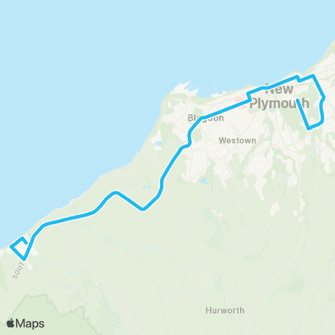 Citylink School buses Oakura to NPBHS / NPGHS map