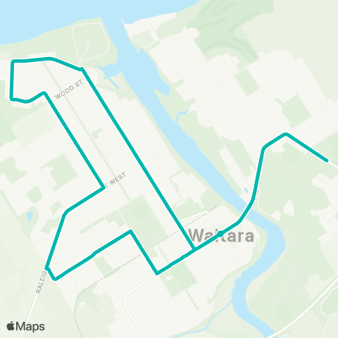 New Plymouth Buses Waitara Morning Loop map