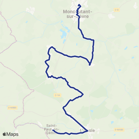Tréma Moncoutant sur Sèvre - L'Absie map