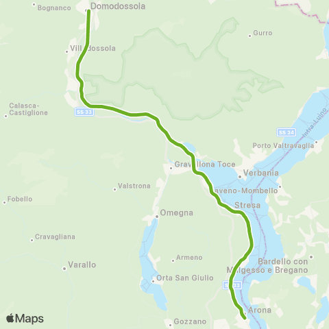 Trenord Domodossola-Arona-Gallarate-Milano map
