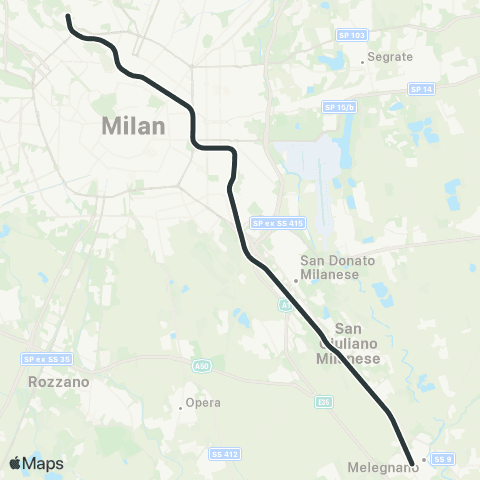Trenord Melegnano-Milano Passante-Milano Bovisa-Cormano map