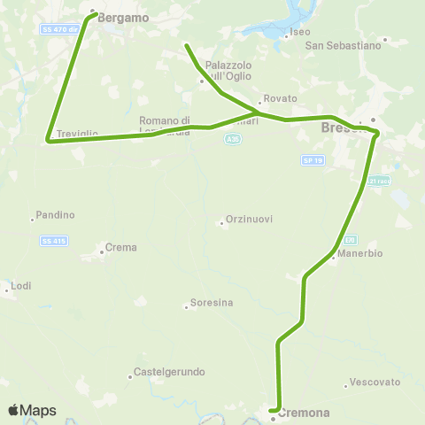 Trenord Brescia-Cremona map