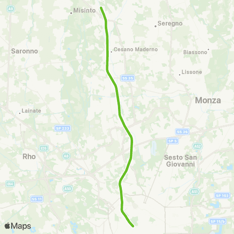 Trenord Camnago-Milano Bovisa-Milano Cadorna map