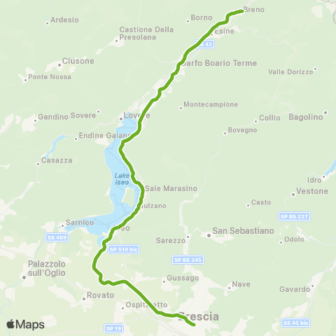 Trenord Brescia-Iseo-Breno map