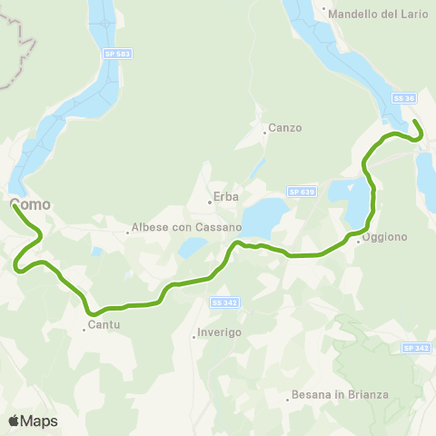 Trenord Como-Molteno-Lecco map