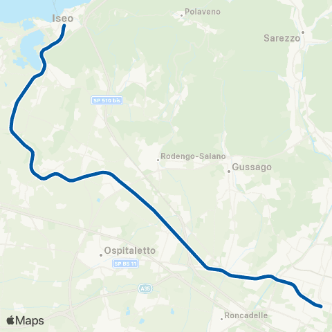 Trenord Brescia-Iseo map