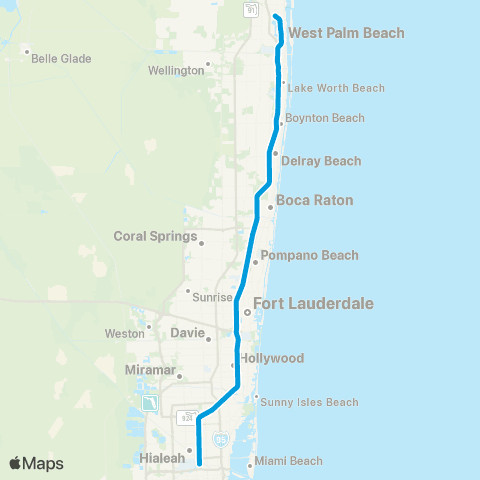 Tri-Rail Mainline map